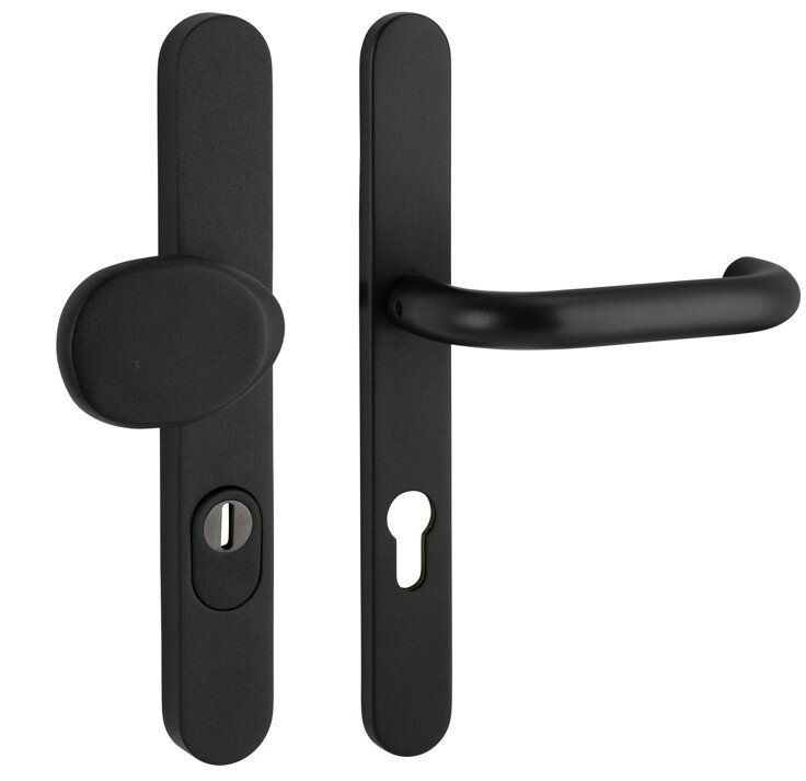 Smalschild beslag zwart knop/kruk